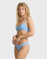 Mini Wave Check Maui Bikini Bottoms - True Blue - Image 3