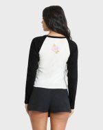 Paradise Dream Cotton Long Sleeve Raglan T-Shirt - Black Sands - Image 2
