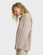 Washed Ashore 2 Long Sleeve Woven Overshirt - Cobblestone - Image 4