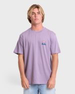 Crayon Wave Premium Short Sleeve Knit T-Shirt - Purple Ash - Image 2
