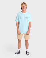 Single Fin Premium Short Sleeve Knit T-Shirt - Coastal Blue - Image 3