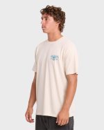 Heritage Arch Wave Washed Premium Short Sleeve Cotton T-Shirt - Oatmeal - Image 4