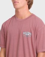 Heritage Arch Wave Washed Premium Short Sleeve Cotton T-Shirt - Red Dahlia - Image 6