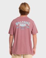 Heritage Arch Wave Washed Premium Short Sleeve Cotton T-Shirt - Red Dahlia