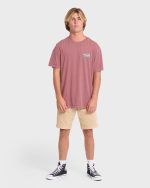 Heritage Arch Wave Washed Premium Short Sleeve Cotton T-Shirt - Red Dahlia - Image 4