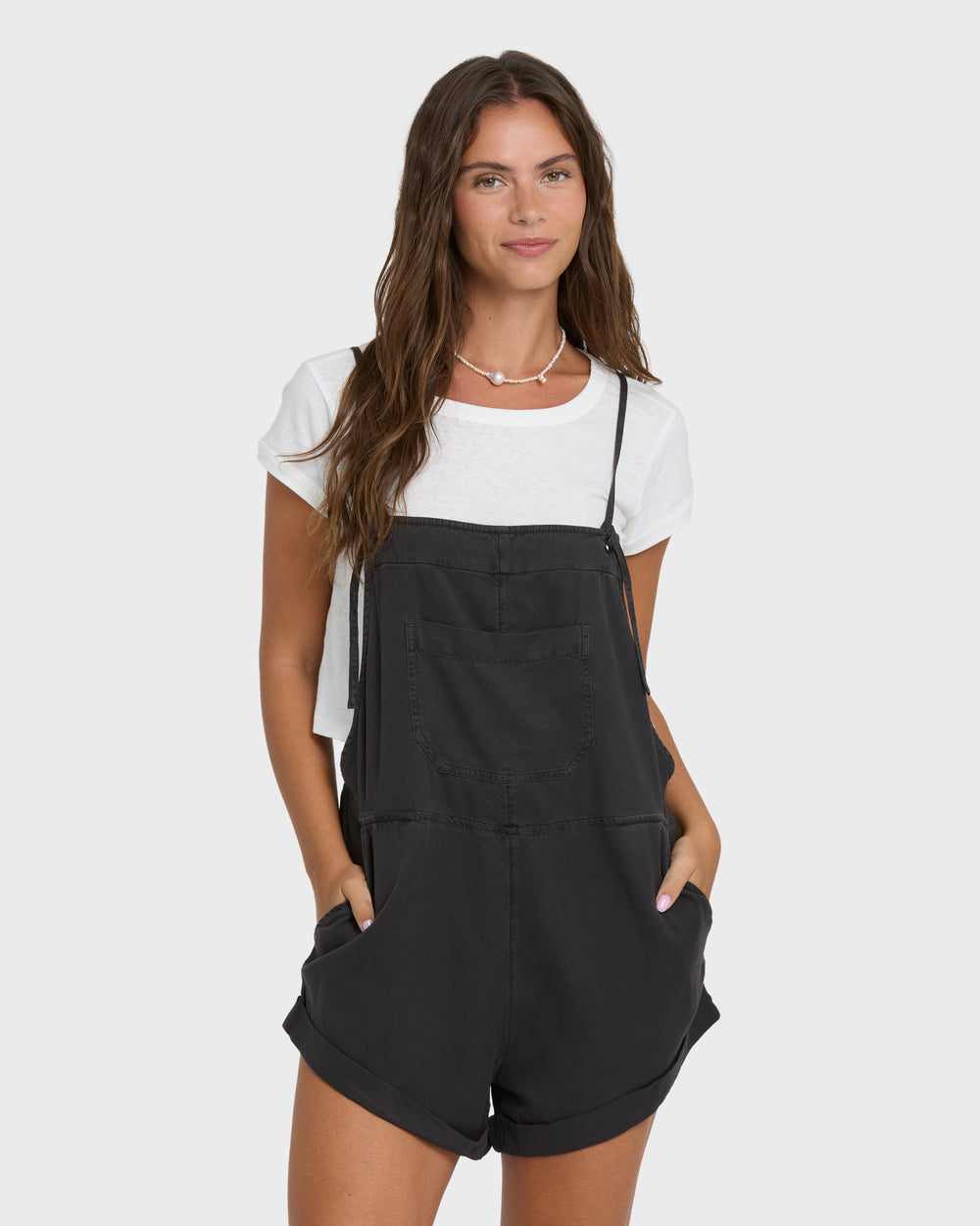 BL002066W_OB1_OM-F.jpg Wild Pursuit Overall Romper - Off Black - Image 1