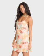 So Simple Crinkle Mini Dress - Orange Multi - Image 4
