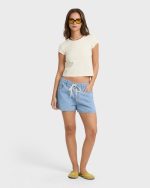 Jade Saltwashed Denim Shorts - Sea Blue - Image 3