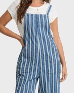 Pacific Time Saltwashed Stripe Jumpsuit - Blue Smoke - Image 5