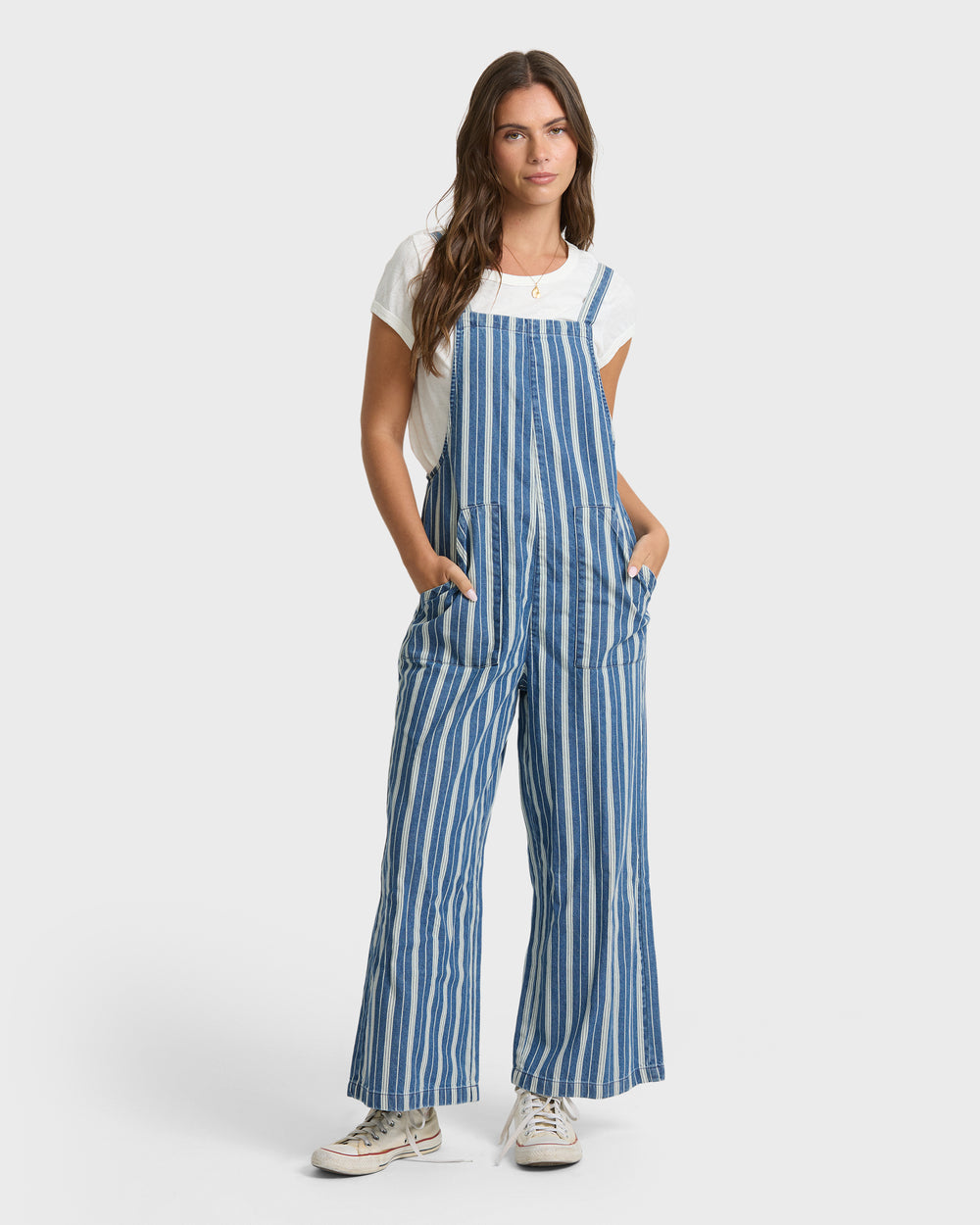 BL002112W_BSM_OM-F.jpg Pacific Time Saltwashed Stripe Jumpsuit - Blue Smoke - Image 1