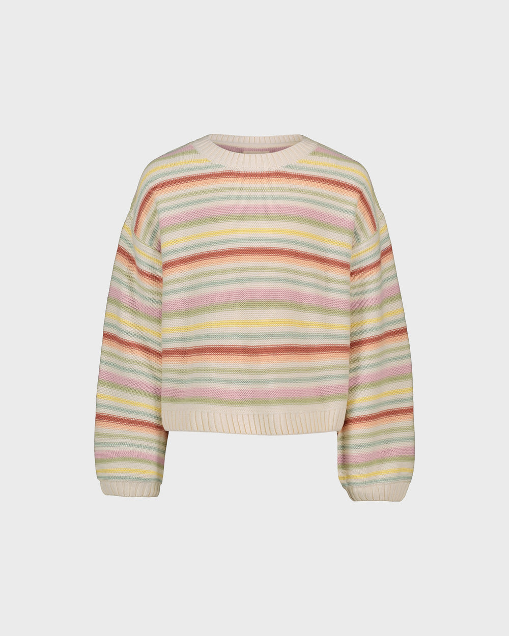 BSFJF03X-681.jpg Girls Palm Viva Stripe Sweater - Image 1