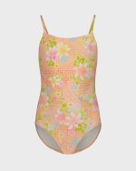 Girls Crazy For Coral One Piece Swimsuit