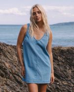 Lyla Saltwashed Mini Dress - Sea Blue - Image 6