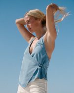 Lyla Saltwashed Halter Top - Sea Blue - Image 6