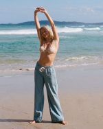 Zonte Elastic Waist Saltwashed Denim Pants - Sea Blue - Image 8