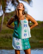 Wave Washed Printed Skirt - Pool Blue - Image 6