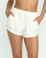 Road Trippin Elastic Waist Shorts - Salt Crystal - Image 2