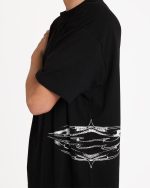 Chrome Diamond Short Sleeve Knit T-Shirt - Black - Image 7