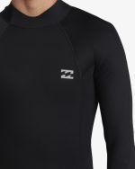 3/2mm Foil Flatlock Back Zip Wetsuit - Black - Image 5
