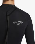 3/2mm Foil Flatlock Back Zip Wetsuit - Black - Image 2