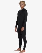 3/2mm Foil Flatlock Back Zip Wetsuit - Black - Image 6